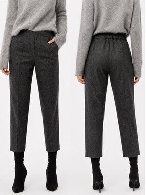 Babaton Atelier Charcoal Wool Blend High Rise Tailored Pants Size 8